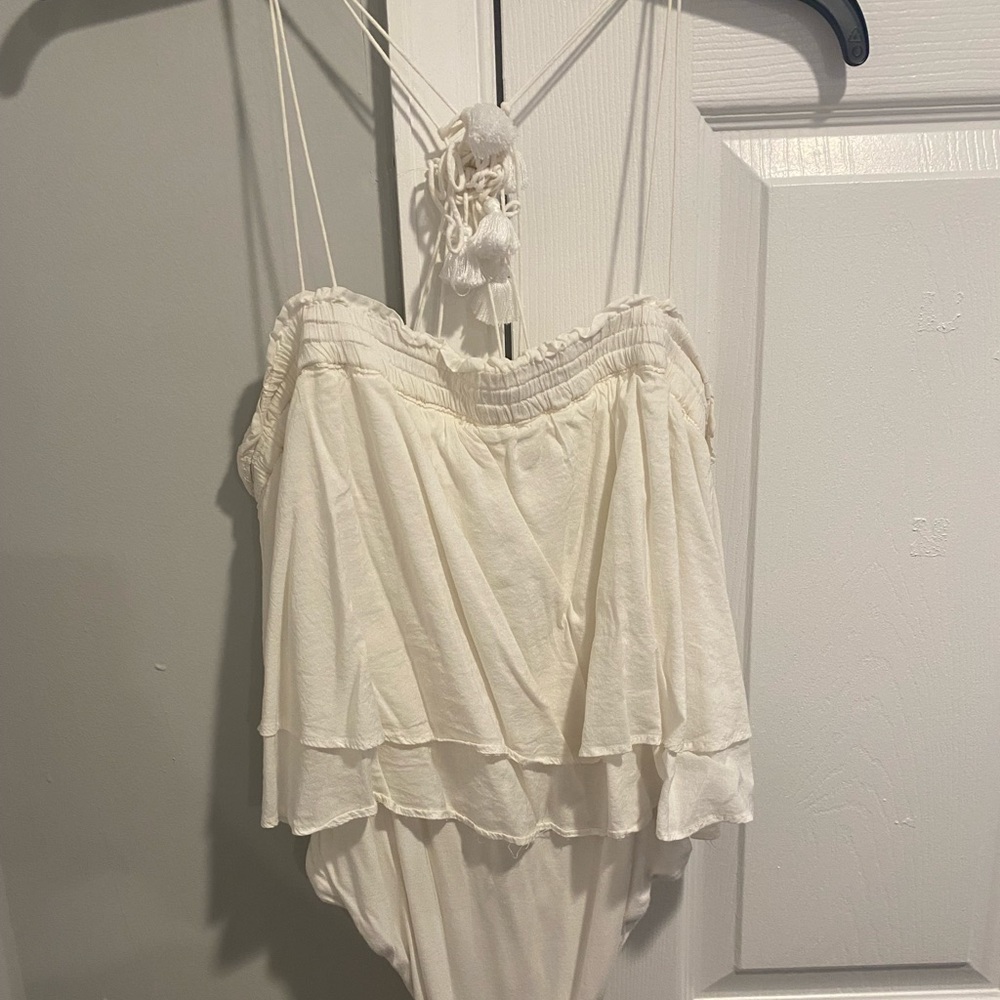 Free People White Summer tank bodysuit